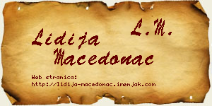 Lidija Macedonac vizit kartica